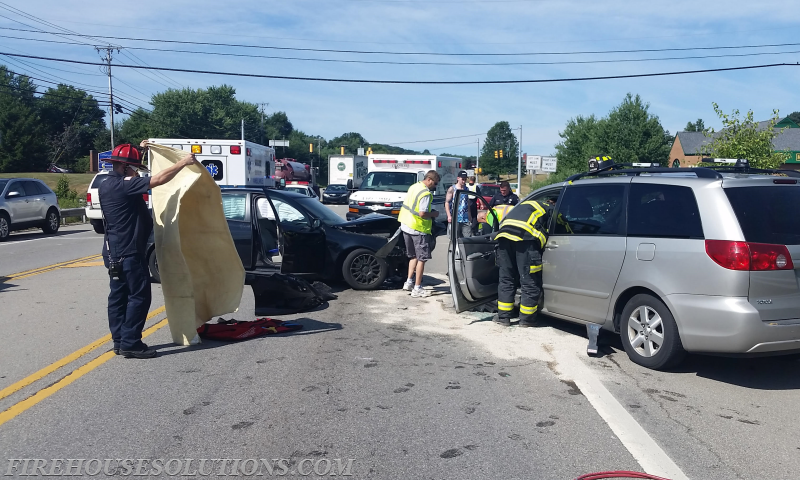 Head On Crash on Route 228 for the Rescue Squad - Adams Area Fire District